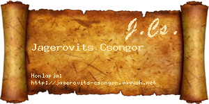 Jagerovits Csongor névjegykártya